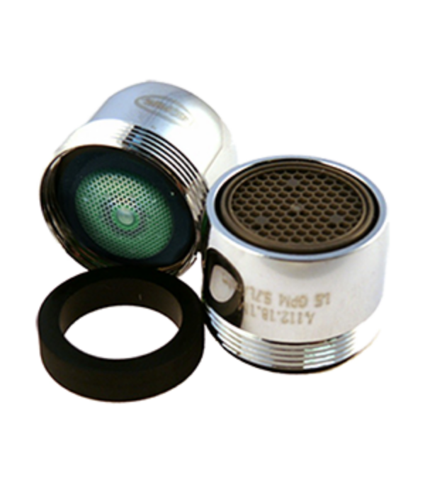 Bathroom Dual Thread Laminar Steam Low Flow Aerator Greenlite