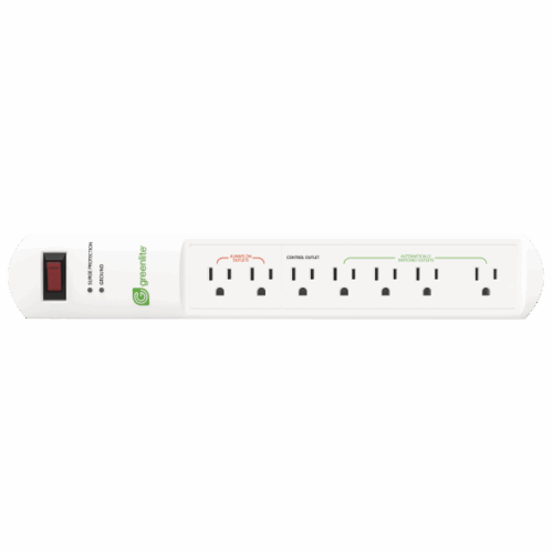 Tier 1 Advanced Power Strip 7 Outlets 1 Control Outlet Greenlite