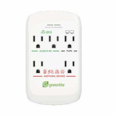 New Design - Tier 1 Advanced Power Strip - 5 Outlets - Greenlite