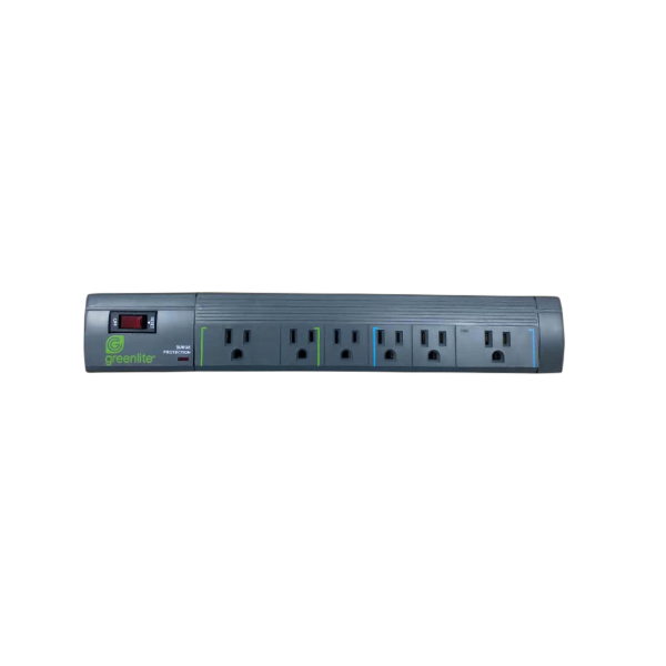 Tier 1 Advanced Power Strip 6 Outlets 1 Control Outlet Greenlite