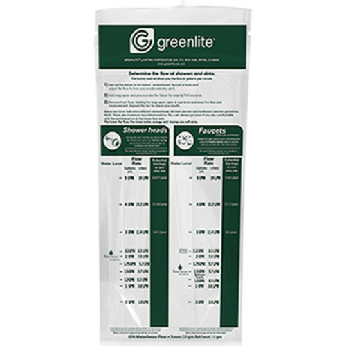 Water Conservation Flow Rate Bag Efficient water conservation