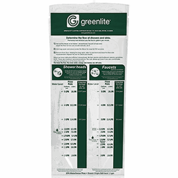 Water Conservation Flow Rate Bag Efficient water conservation